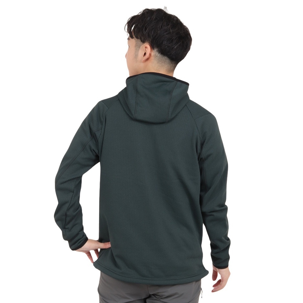 POLEWARDS（メンズ）フリース ジャケット フュージョンドライpp パワーグリッド フーディー PW2QJZ05 KAK カーキ