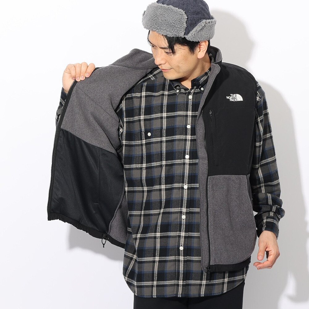 ザ・ノース・フェイス（THE NORTH FACE）（メンズ、レディース）2024年秋冬新作 軽量 保温 アウター フルジップ フリース デナリベスト NA72453 Z グレー