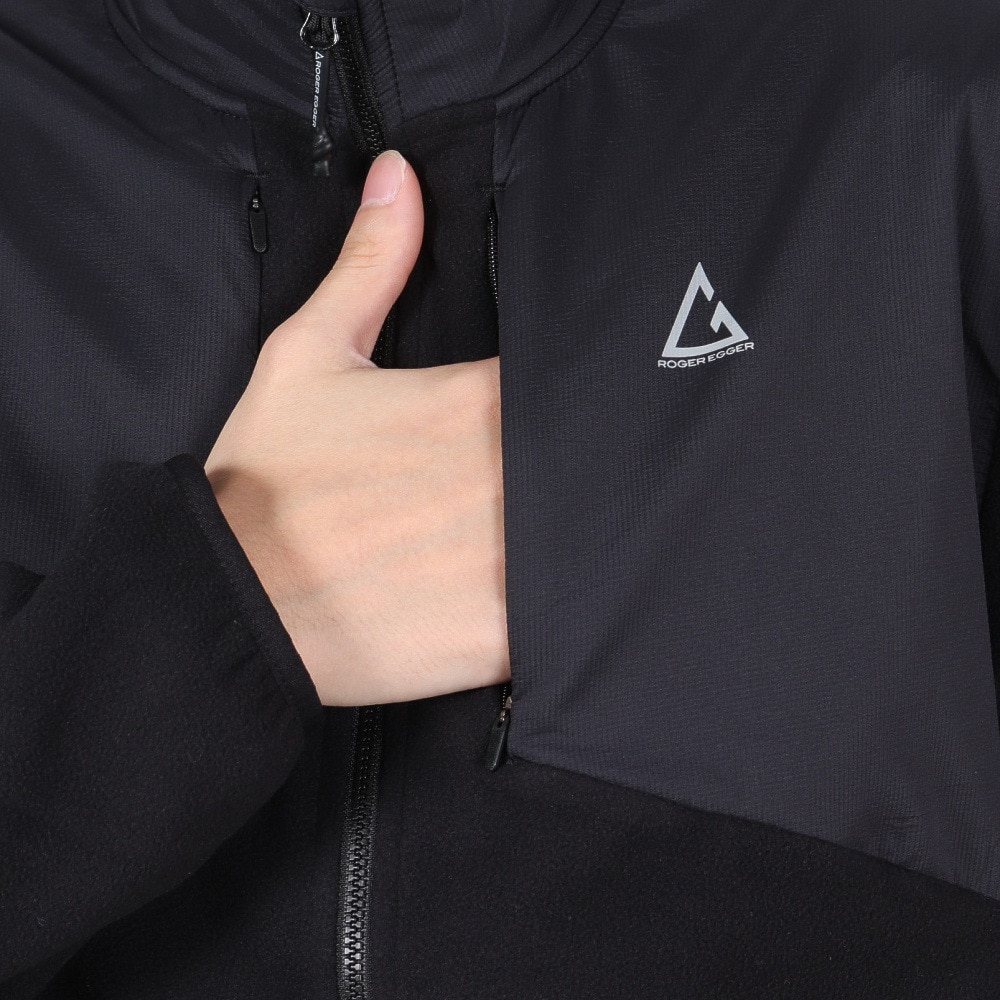 ロジャーエーガー(ROGEREGGER)ルフトスタンドフリース ジャケット RE24FHY5610010 BLK(Men’s) ロジャーエーガー（ROGEREGGER）（メンズ）ルフトスタンドフリース