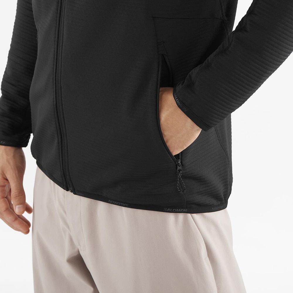 サロモン（SALOMON）（メンズ）フルジップ フリース ESSENTIAL LIGHTWARM 男性用ミドルレイヤージャケット LC2443600