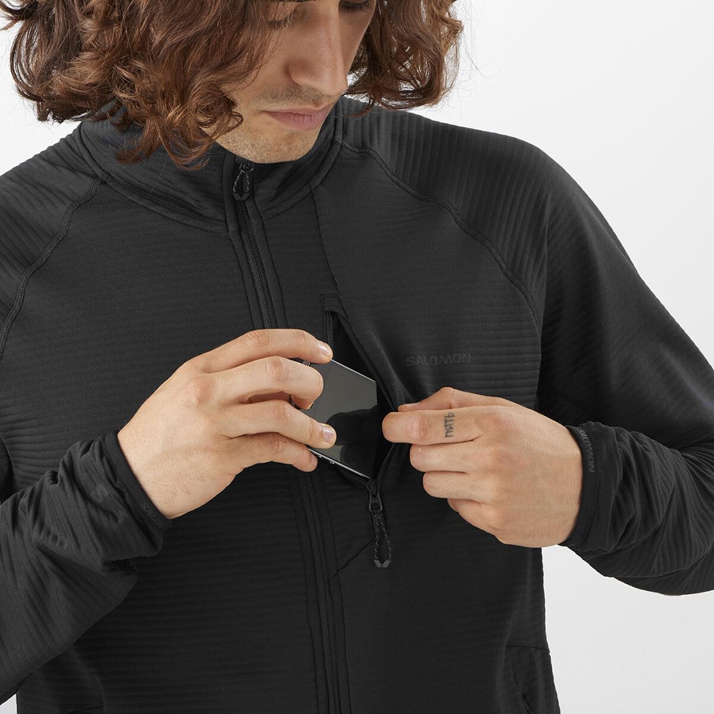 サロモン（SALOMON）（メンズ）フルジップ フリース ESSENTIAL LIGHTWARM 男性用ミドルレイヤージャケット LC2443600