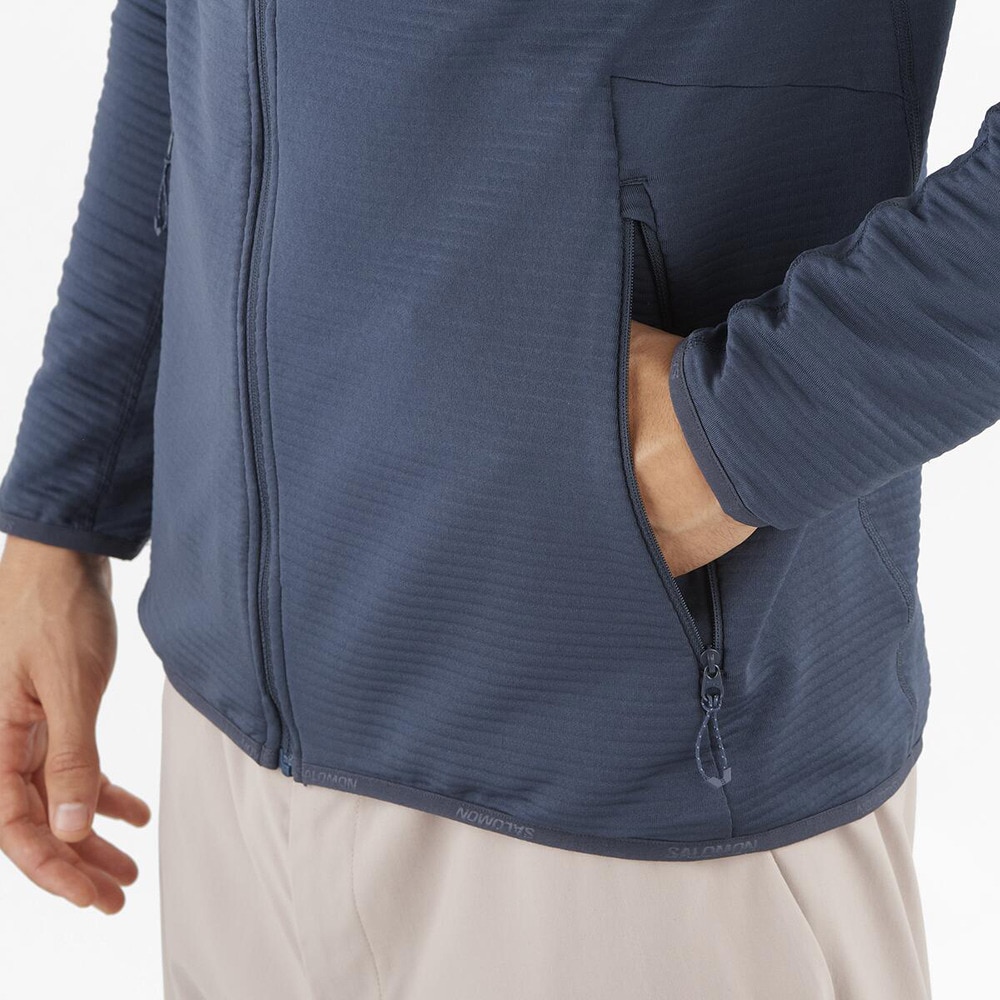 サロモン（SALOMON）（メンズ）フルジップ フリース ESSENTIAL LIGHTWARM 男性用ミドルレイヤージャケット LC2444300