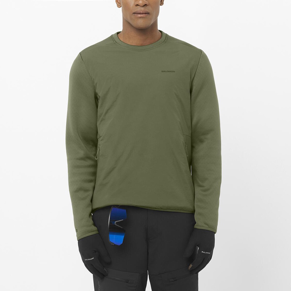 サロモン（SALOMON）（メンズ）クルーネック フリース OUTLINE WARM HYBRID LC2609100