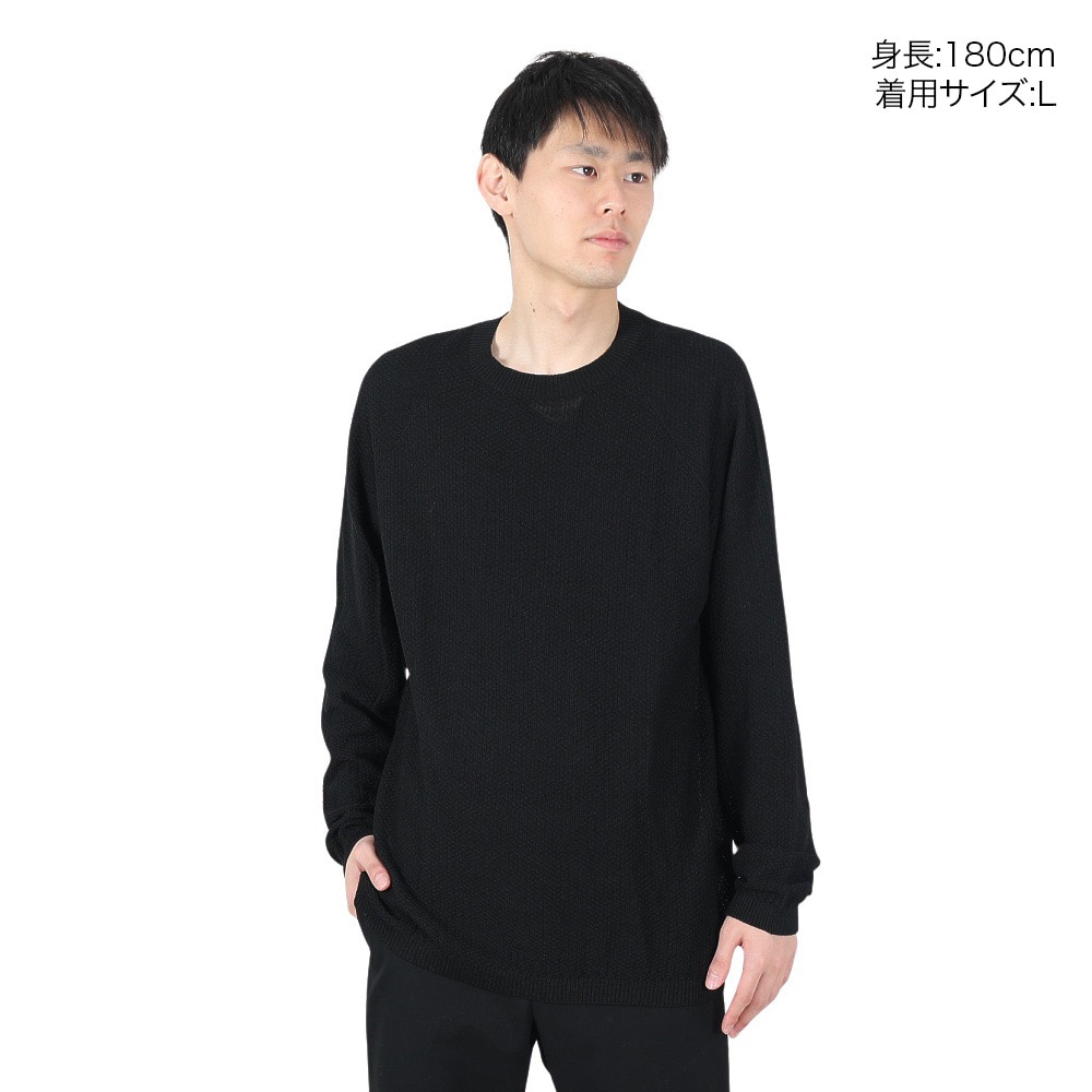 POLEWARDS（メンズ）ニット クルーネック セーター PW2HJJ02 BLK ブラック★★★
