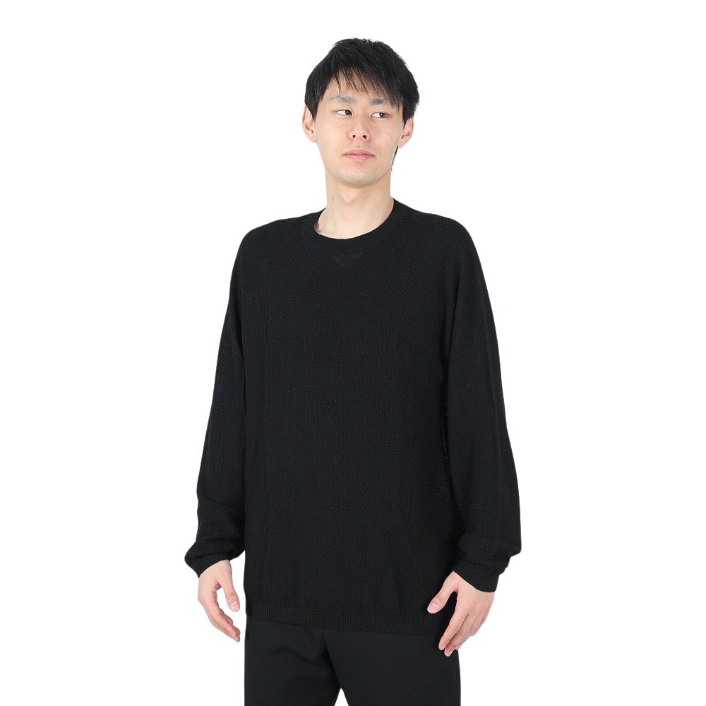 POLEWARDS（メンズ）ニット クルーネック セーター PW2HJJ02 BLK ブラック★★★