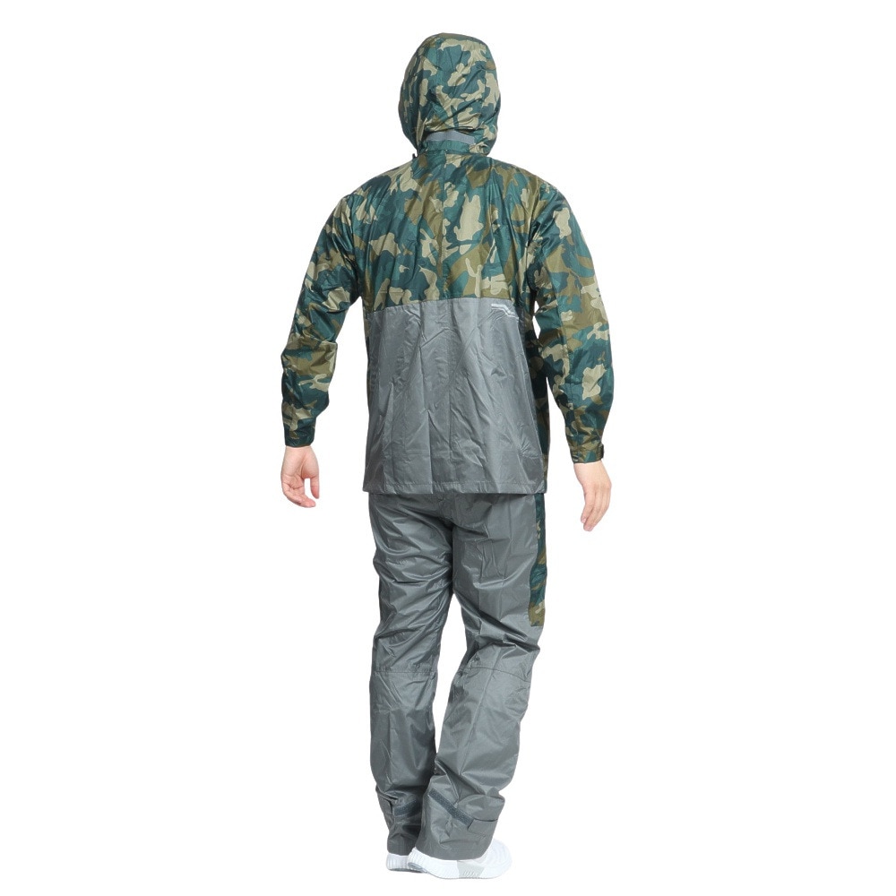 マック（Makku）（メンズ）レインウェア 上下セット 雨具 防水 透湿 軽量 クロスオーバーレインスーツ AS-8510 GR グレー
