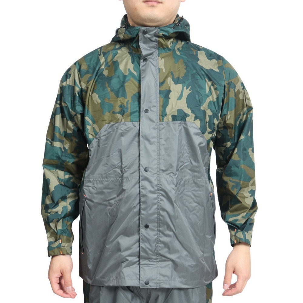 マック（Makku）（メンズ）レインウェア 上下セット 雨具 防水 透湿 軽量 クロスオーバーレインスーツ AS-8510 GR グレー