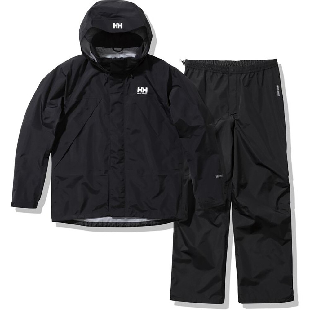 ヘリーハンセン ヘリーレインスーツ ブラックオーシャン Hoe Ko レインウェア 雨具 防水 アウトドア 黒 キャンプ 登山 雨具 ゴルフ用品はヴィクトリアゴルフ
