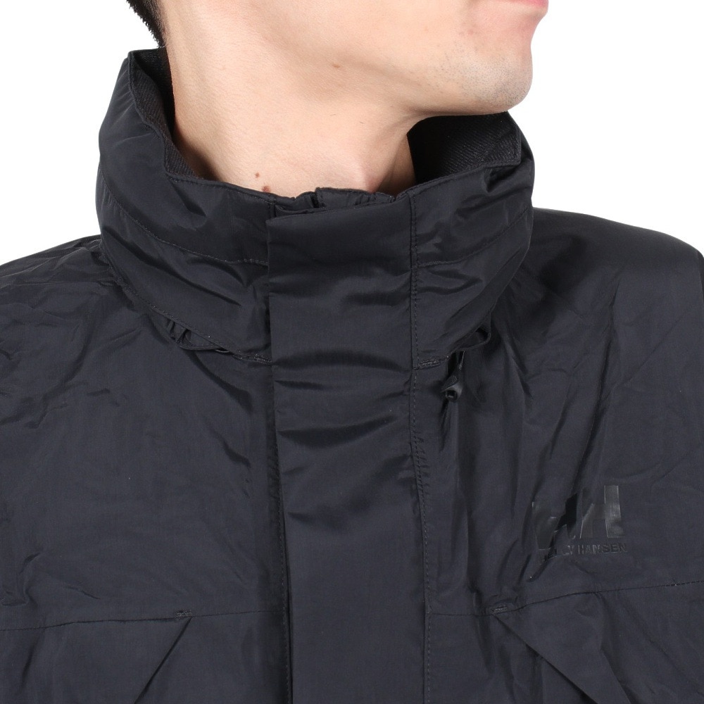 ヘリーハンセン（HELLY HANSEN）（メンズ）ヘリーレインスーツ 上下セット HOE12311 K2 ブラック 雨具 防水 収納袋付