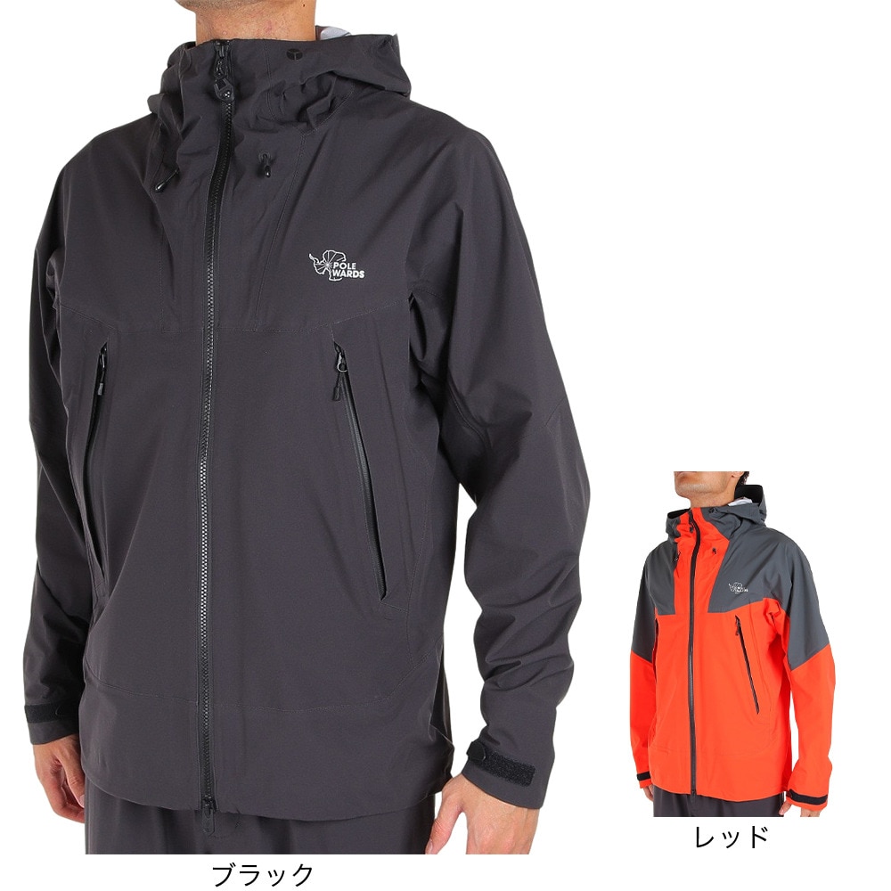 ポールワーズ（POLEWARDS）（メンズ）レインウェア デュアルフォース ストレッチレインジャケット PW2KJN01 BLK ブラック 収納袋付