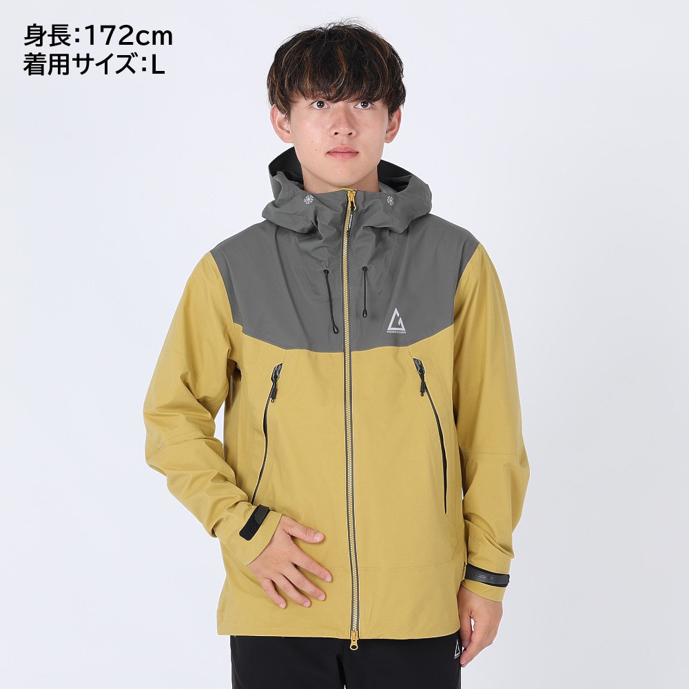ロジャーエーガー（ROGEREGGER）（メンズ）レインジャケット 雨具 防水 CLIMAセンサー RE2STN561028MST マスタード 収納袋付 レインウェア