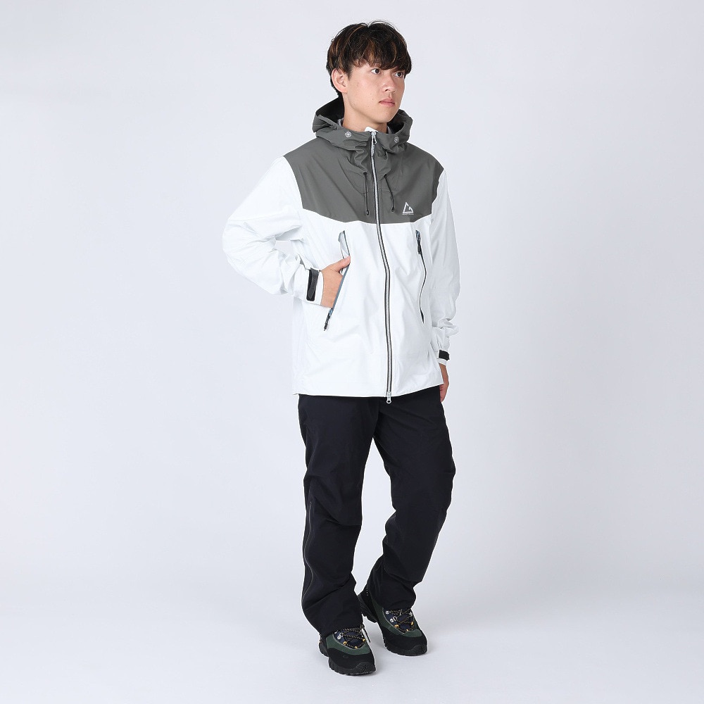 ロジャーエーガー（ROGEREGGER）（メンズ）レインジャケット 雨具 防水 CLIMAセンサー RE2STN561028WHT ホワイト 収納袋付 レインウェア
