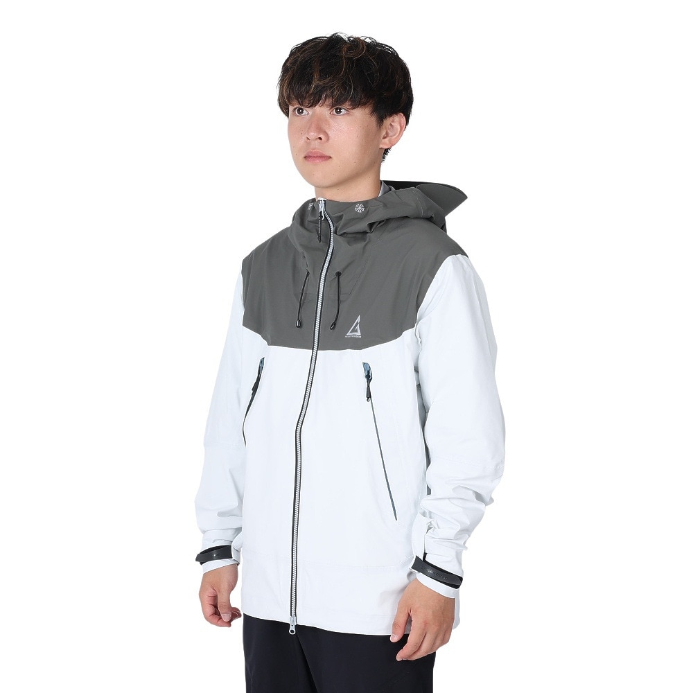 ロジャーエーガー（ROGEREGGER）（メンズ）レインジャケット 雨具 防水 CLIMAセンサー RE2STN561028WHT ホワイト 収納袋付 レインウェア