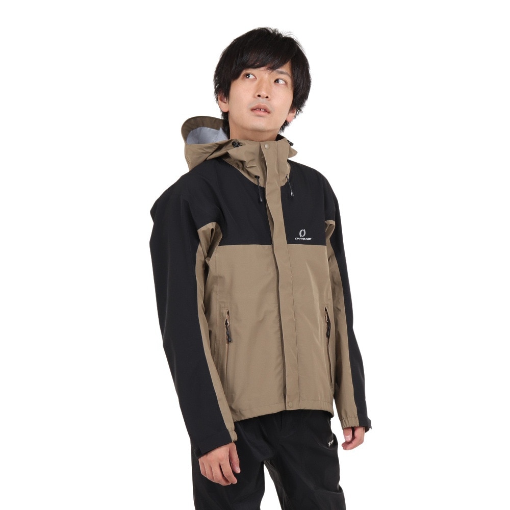 オンヨネ（ONYONE）（メンズ）コンバットレインジャケット ODJ95031 256009 BEIGE BLACK ベージュ×ブラック 収納袋付 防水