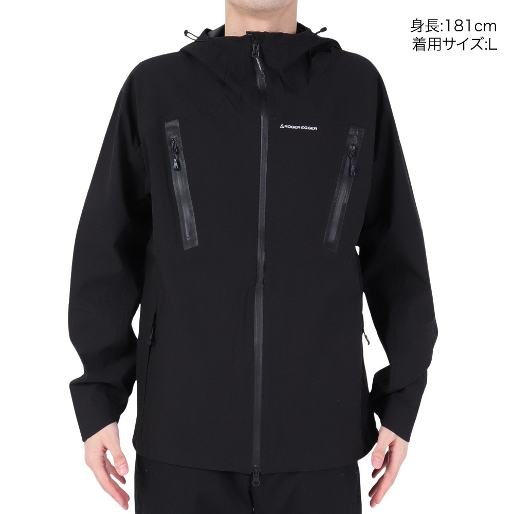 ロジャーエーガー（ROGEREGGER）（メンズ）レインジャケット 雨具 防水 CLIMAセンサーライトジャケット RE23SHY5610024BLK ブラック 収納袋付 撥水