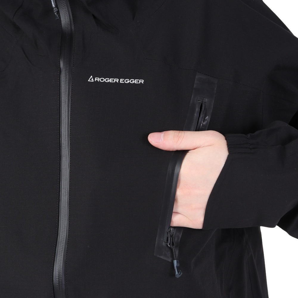 ロジャーエーガー（ROGEREGGER）（メンズ）レインジャケット 雨具 防水 CLIMAセンサーライトジャケット RE23SHY5610024BLK ブラック 収納袋付 撥水