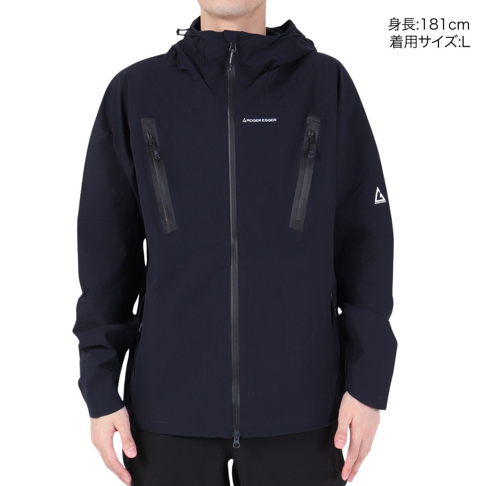 ロジャーエーガー（ROGEREGGER）（メンズ）レインジャケット 雨具 防水 CLIMAセンサーライトジャケット RE23SHY5610024NVY ネイビー 収納袋付 撥水