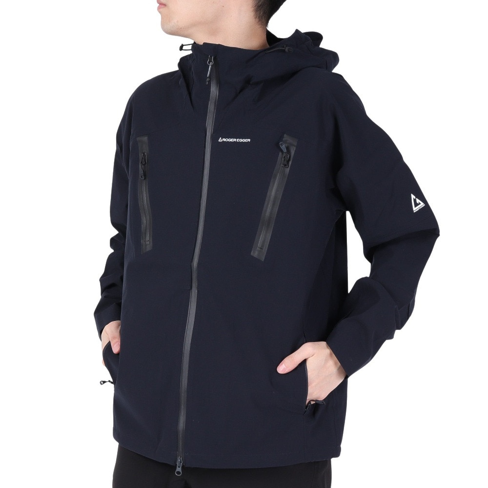 ロジャーエーガー（ROGEREGGER）（メンズ）レインジャケット 雨具 防水 CLIMAセンサーライトジャケット RE23SHY5610024NVY ネイビー 収納袋付 撥水
