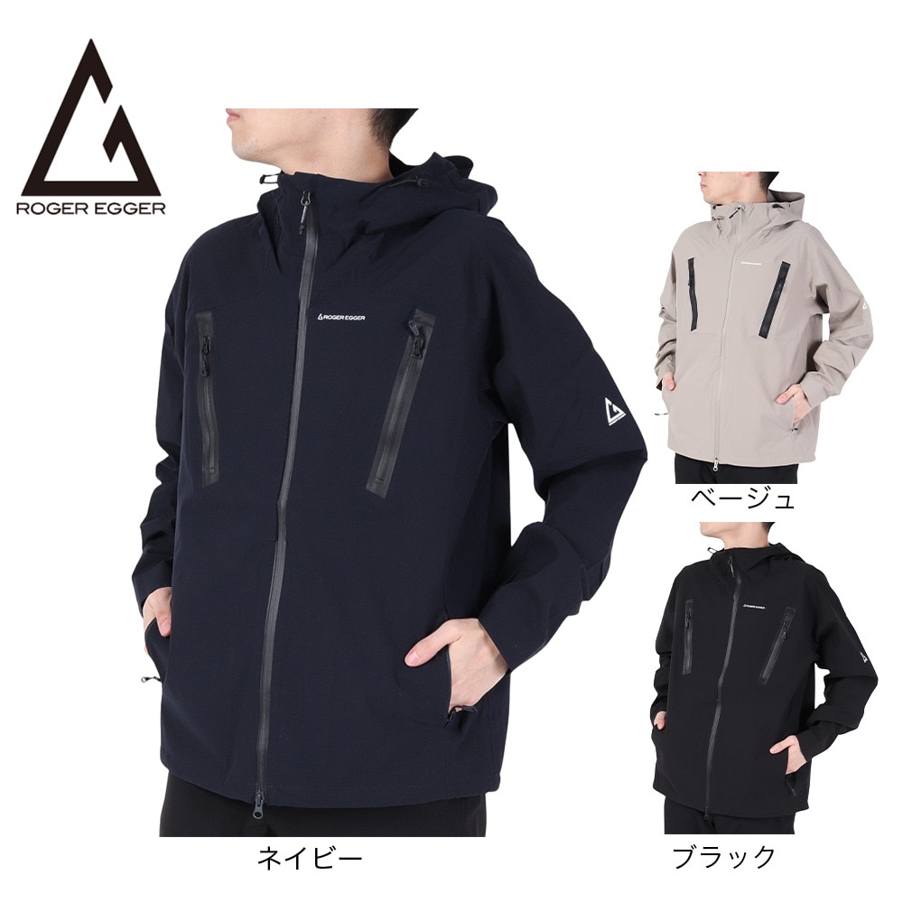 ロジャーエーガー（ROGEREGGER）（メンズ）レインジャケット 雨具 防水 CLIMAセンサーライトジャケット RE23SHY5610024BEG ベージュ 収納袋付 撥水