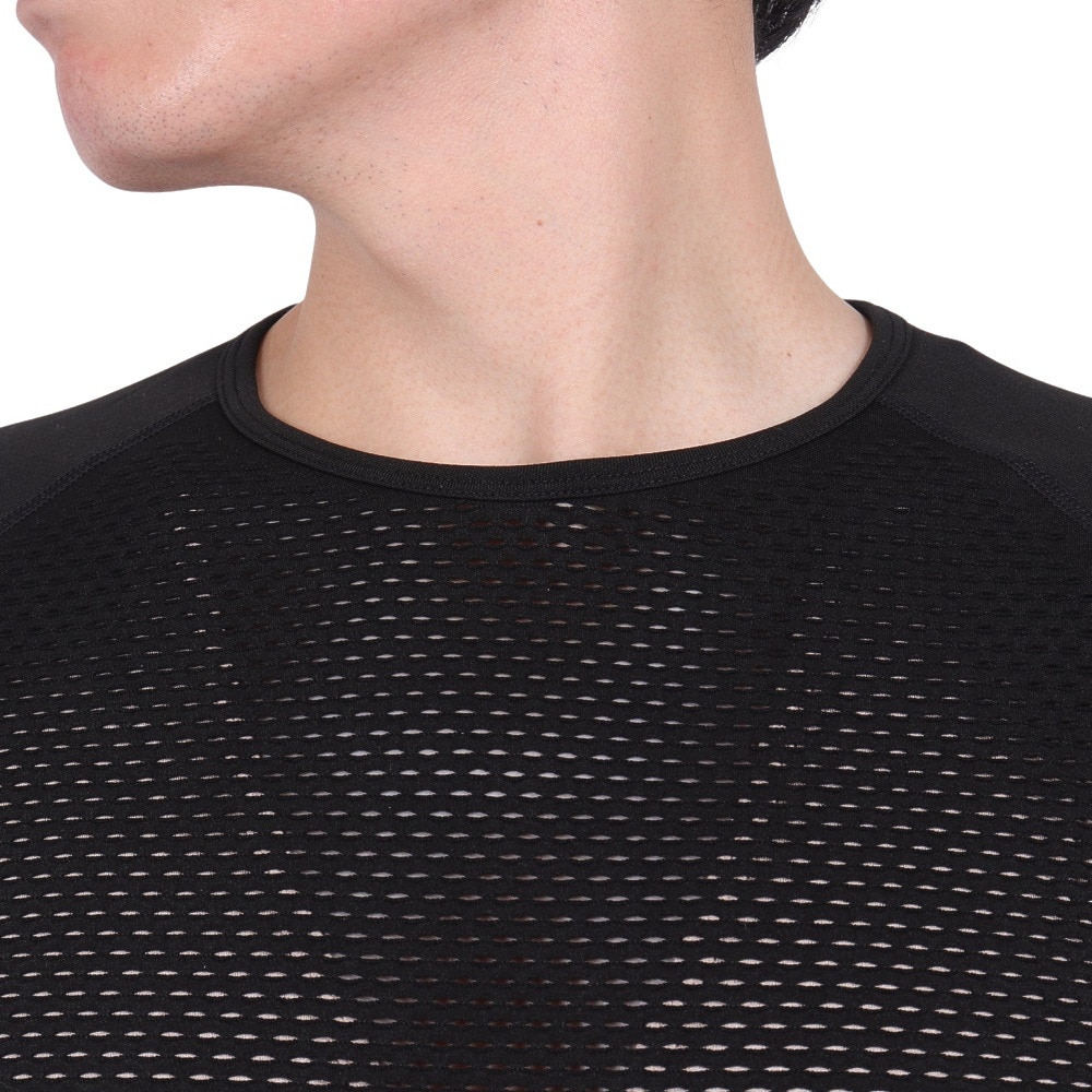 POLEWARDS（メンズ）インナー 下着 長袖 ドライコンフォート メッシュ アンダーシャツ PW2HJU05 BLK ブラック 洗濯ネット付