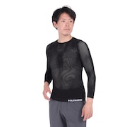 (メンズ)インナー 下着 長袖 ドライコンフォート メッシュ アンダーシャツ PW2HJU05 BLK ブラック 洗濯ネット付