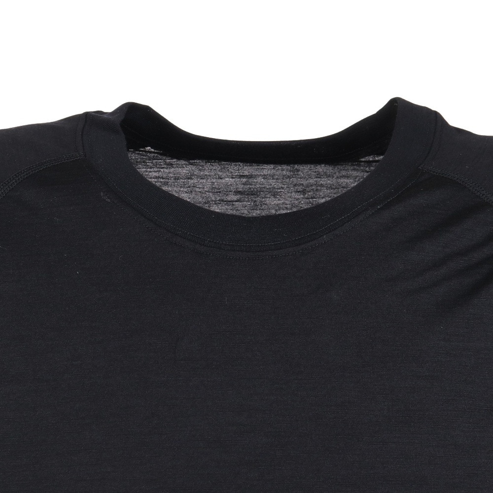 ロジャーエーガー（ROGEREGGER）（メンズ）スイスブランド 高品質 メリノウール100％ 長袖アンダー 長袖Tシャツ エボウールライト RE1FES561008BLK ブラック