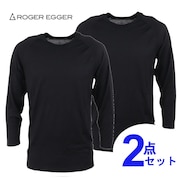 ロジャーエーガー（ROGEREGGER）（メンズ）2枚セット 長袖アンダーシャツ インナー エボウールライト RE1FES561008 BLK ブラック