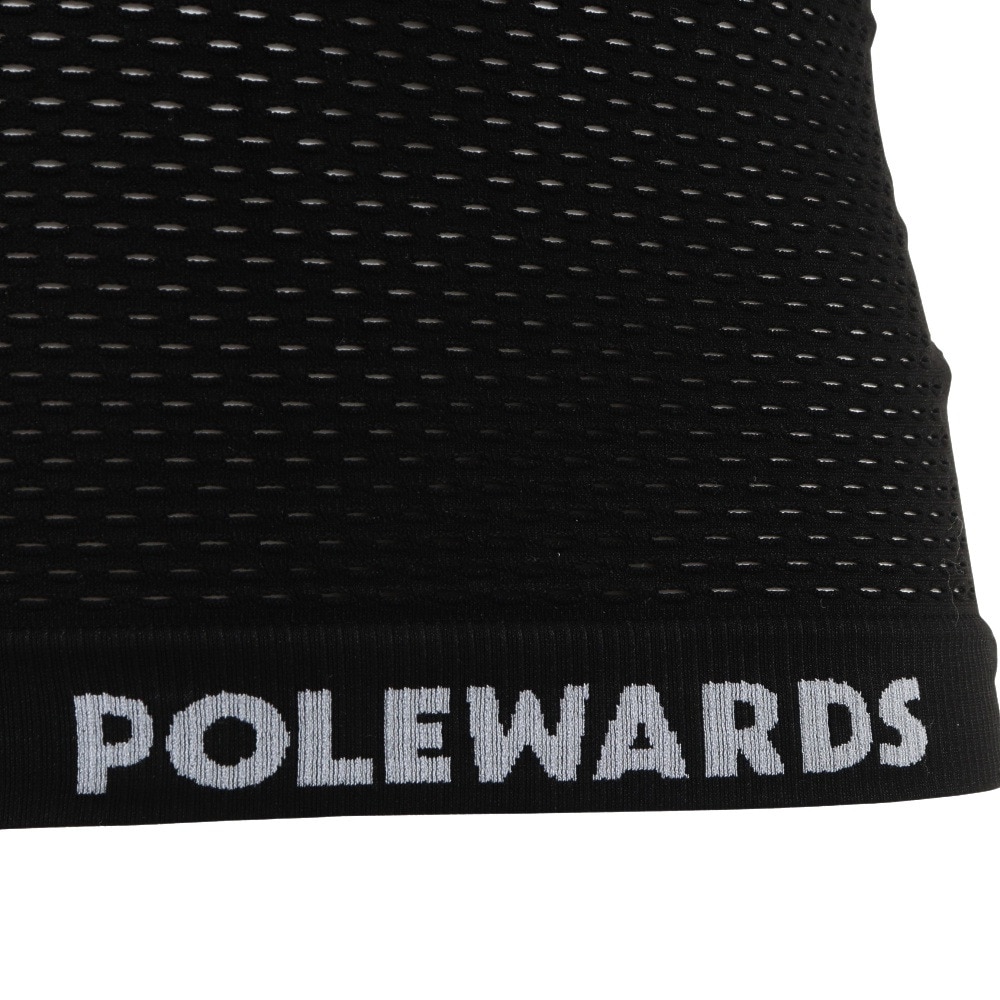 POLEWARDS（メンズ）ドライコンフォートメッシュ 半袖アンダーウェア ショートスリーブ PW2HJU06 BLK ブラック 洗濯専用ネット付