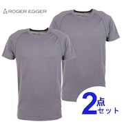 ロジャーエーガー（ROGEREGGER）（メンズ）2枚セット 半袖アンダーシャツ インナー エボウールライト RE1FES561007 GRY グレー