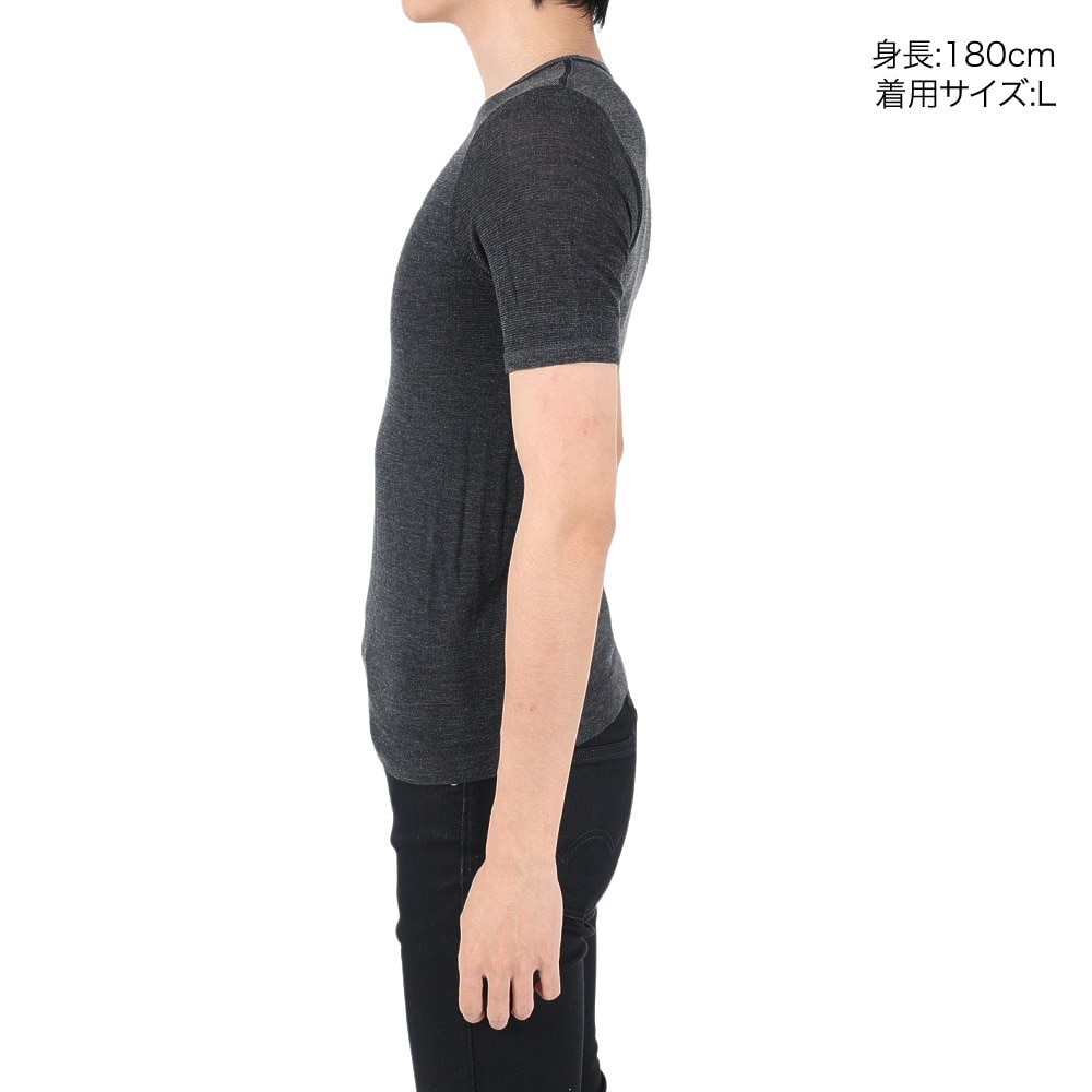 POLEWARDS（メンズ）半袖 インナー 下着 2枚セット 抗菌 消臭 速乾 デオアンダーウェア PW2HJA10 ブラック アンダーシャツ