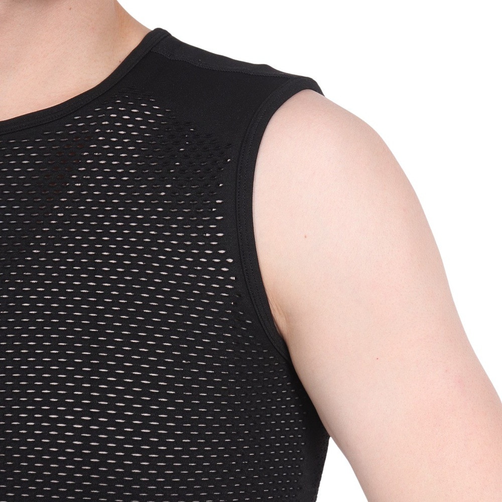 POLEWARDS（メンズ）インナー アンダーウェア ノースリーブ ドライコンフォートメッシュ PW2HJU07 BLK ブラック 洗濯専用ネット付