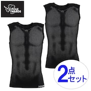 (メンズ)ノースリーブ インナー 2枚セット ドライコンフォートメッシュアンダー PW2HJU07 BLK ブラック 専用洗濯ネット付