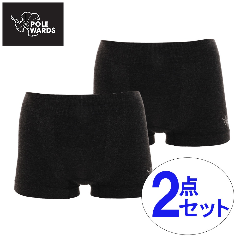 POLEWARDS（メンズ）インナー ショーツ 2枚セット 抗菌 消臭 速乾 デオアンダーショーツ PW2HJC11 ブラック 下着 ニットトランクス