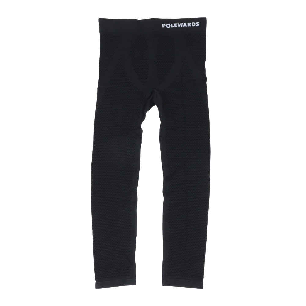POLEWARDS（メンズ）インナー アンダーウェア ロングタイツ ドライコンフォートメッシュ PW2HJU08 BLK ブラック 専用洗濯ネット付