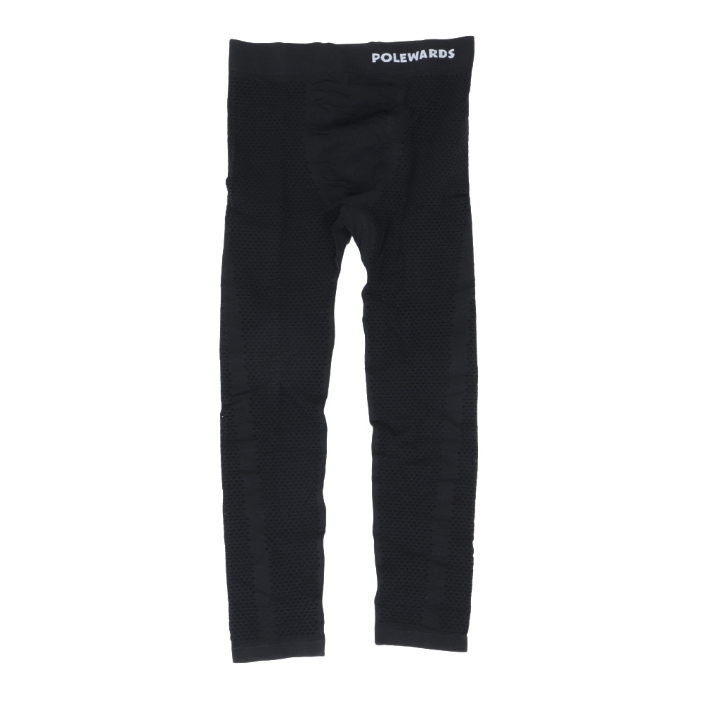 POLEWARDS（メンズ）インナー アンダーウェア ロングタイツ ドライコンフォートメッシュ PW2HJU08 BLK ブラック 専用洗濯ネット付