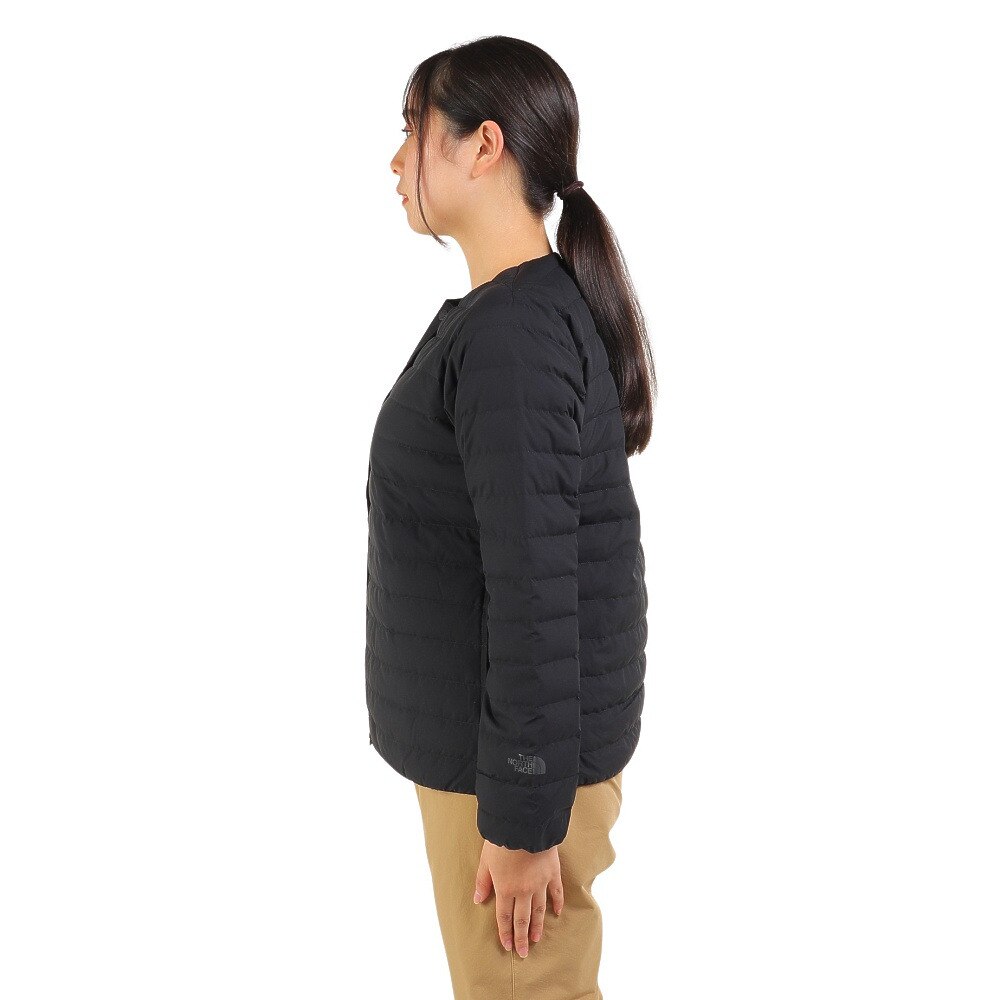 ノースフェイス（THE NORTH FACE）（レディース）ダウンジャケット アウター ウィンドストッパーゼファーシェル カーディガン NDW92262 K ブラック 収納袋付