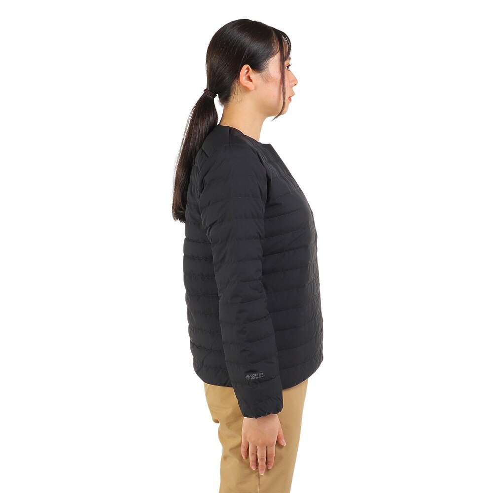 ノースフェイス（THE NORTH FACE）（レディース）ダウンジャケット アウター ウィンドストッパーゼファーシェル カーディガン NDW92262 K ブラック 収納袋付