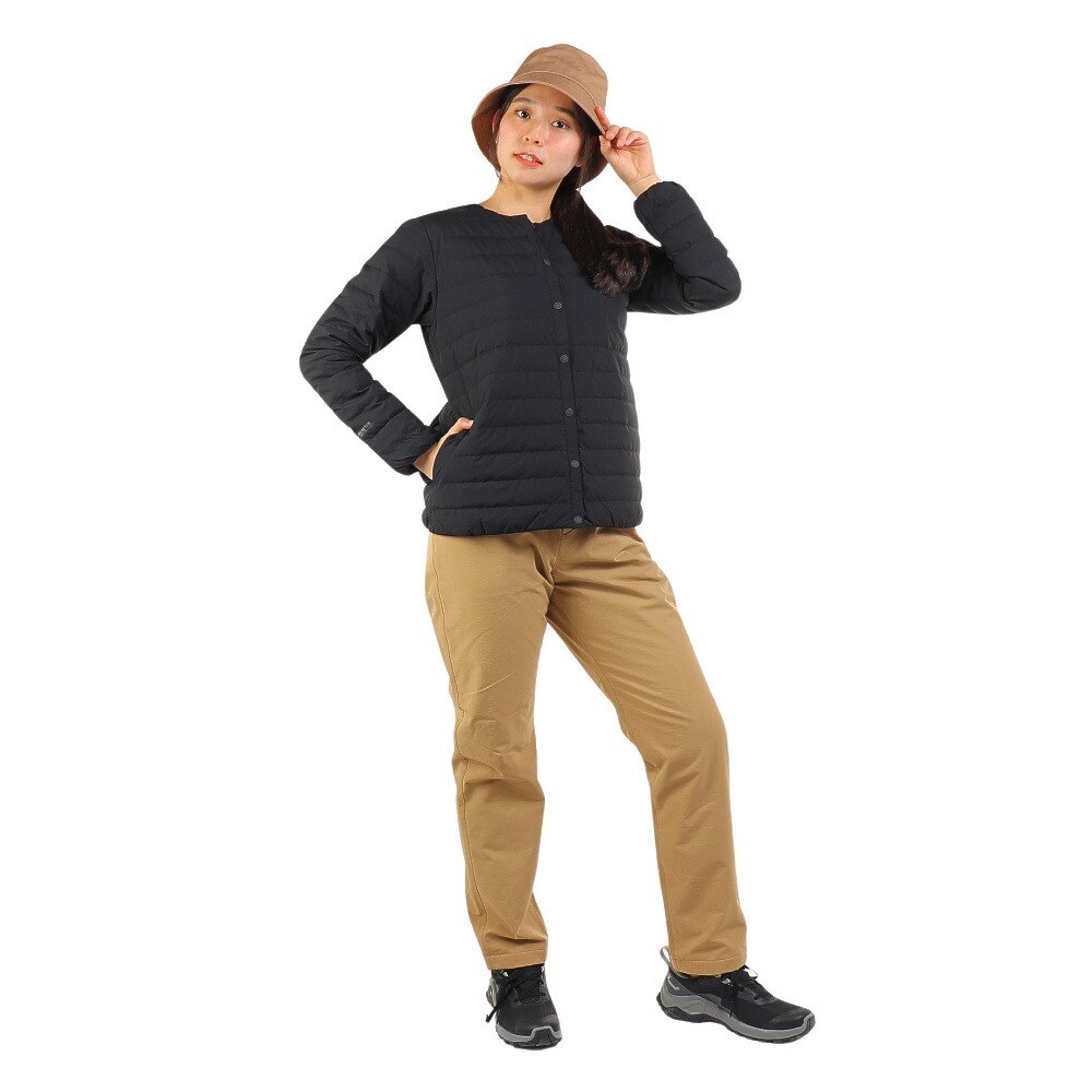 ノースフェイス（THE NORTH FACE）（レディース）ダウンジャケット アウター ウィンドストッパーゼファーシェル カーディガン NDW92262 K ブラック 収納袋付