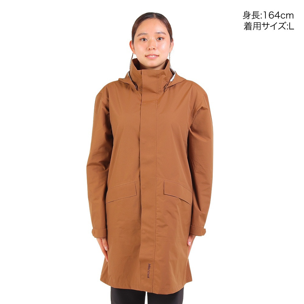 マーモット（Marmot）（レディース）アウター レウィシア ロングジャケット TSFWR208Y-M012 ブラウン レインジャケット 耐久撥水