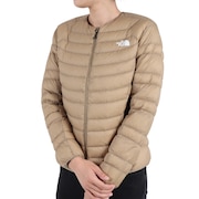 ノースフェイス（THE NORTH FACE）（レディース）中綿ジャケット アウター サンダーラウンドネックジャケット NYW82213 KT ベージュ コンパクト収納 はっ水 軽量