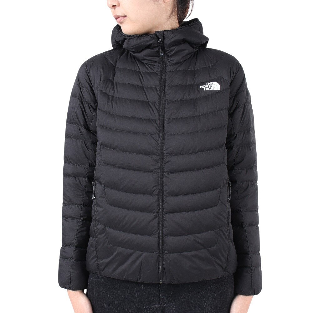 ノースフェイス（THE NORTH FACE）（レディース）中綿ジャケット アウター サンダーフーディ NYW82311 K ブラック ポケッタブル