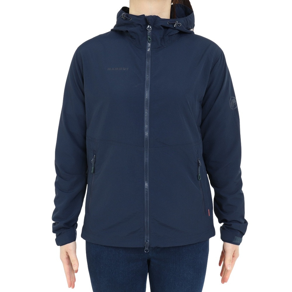 マムート（MAMMUT）（レディース）アウター ウインドブレーカー Hiking WB フーデッド ジャケット ネイビー 1012-00401-5118 EUROサイズ 撥水