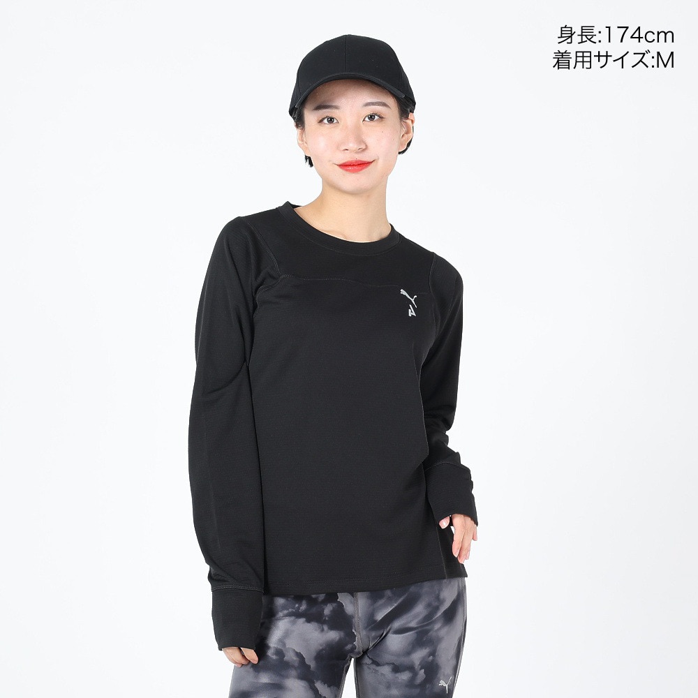 プーマ（PUMA）（レディース）長袖シャツ シーズンズ RAINCELL トレイルランニング 52322801 ブラック 防水 撥水 UVカット 