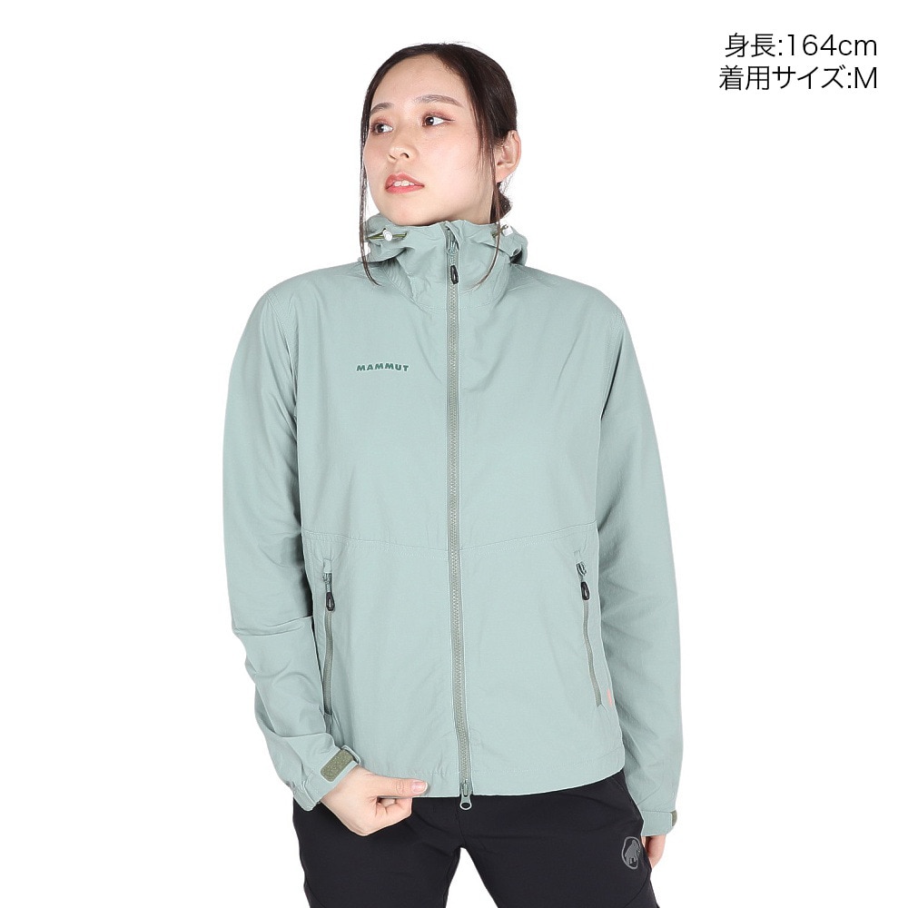 マムート（MAMMUT）（レディース）アウター ウインドブレーカー Hiking WB フーディジャケット 1012-00401-4100 グリーン EUROサイズ 撥水