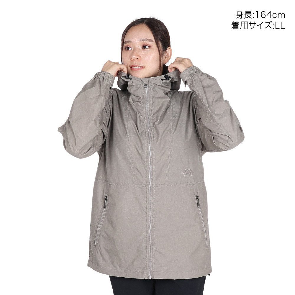ザ・ノース・フェイス（THE NORTH FACE）（レディース）20洗3級撥水 軽量 防風 アウター コンパクトジャケット NPW72230 CR グレー 収納袋付 マウンテンパーカ