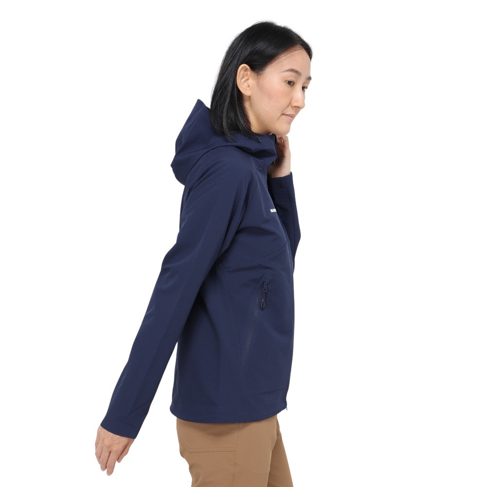 マムート（MAMMUT）（レディース）アウター MACUN 2.0 ソフトシェル フーデッド ジャケット AF 1011-00802-5118 ネイビー EUROサイズ 