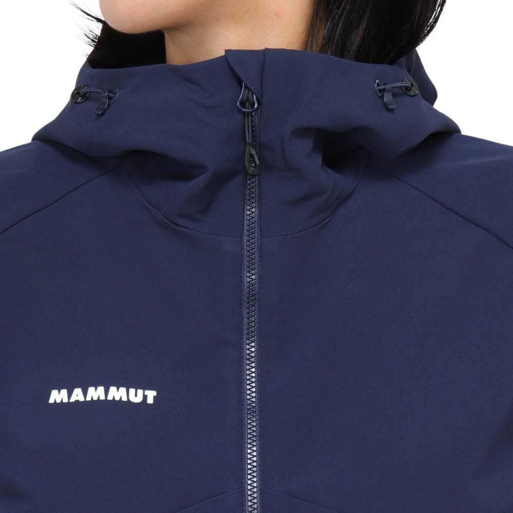 マムート（MAMMUT）（レディース）アウター MACUN 2.0 ソフトシェル フーデッド ジャケット AF 1011-00802-5118 ネイビー EUROサイズ 