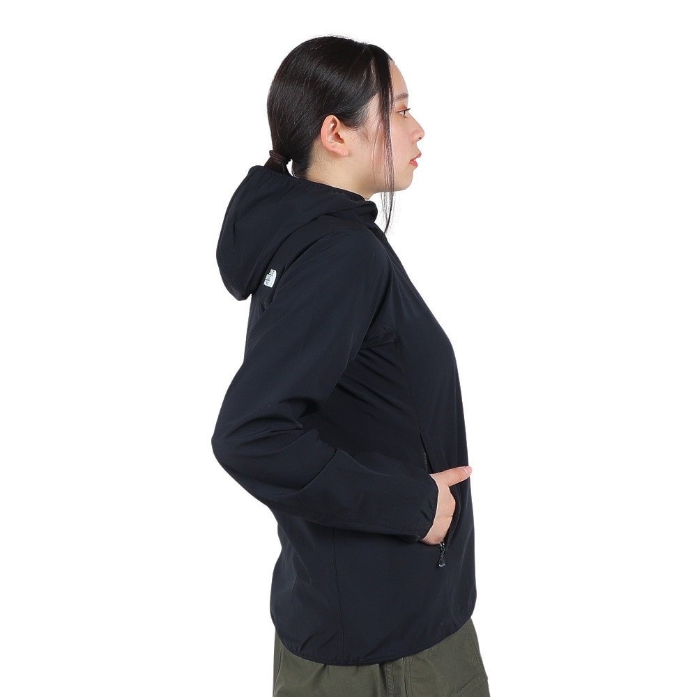 ザ・ノース・フェイス（THE NORTH FACE）（レディース）アウター ジャケット マウンテンソフトシェルフーディ NPW22401 K