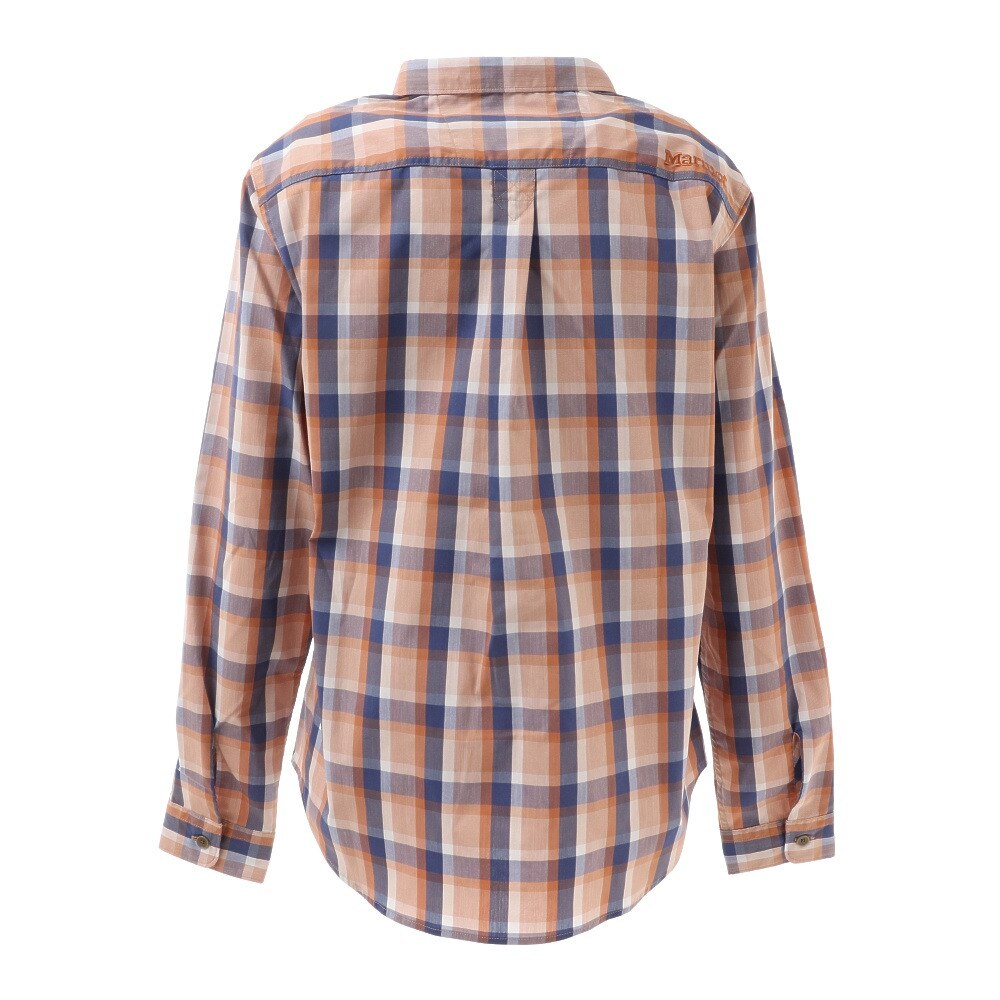 マーモット（Marmot）（レディース）長袖シャツ PLAIN チェックシャツ TOWRJB77XB OR オレンジ カジュアルシャツ UVカット