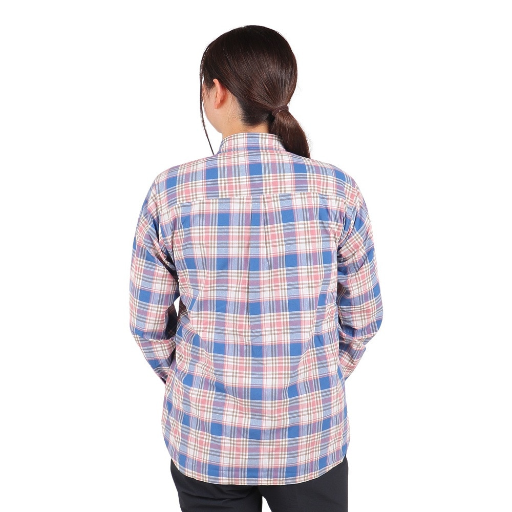 フォックスファイヤー（Foxfire）（レディース）カジュアルシャツ 長袖 Cシールドチェックシャツ 8212366-098 ブルー×ピンク